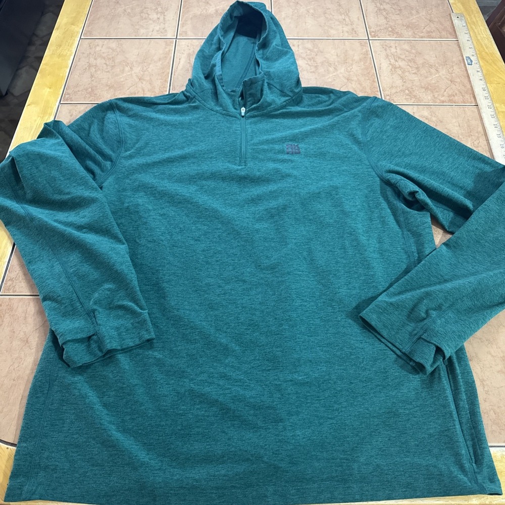 Alaskan Hardgear Men's Sz Large Standard Fit Green 1/4 Zip Mock Neck Pullover